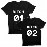 Парные футболки "BITCH 01 &amp; BITCH 02"